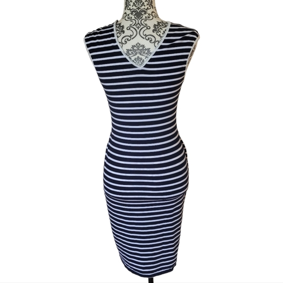 Belle Badgley Mischka striped cotton sleeveless dress size 4 - Picture 4 of 16